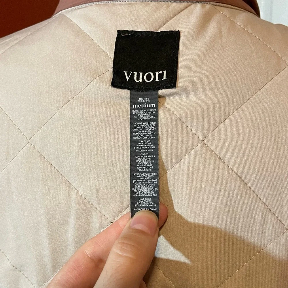 Vuori Women's Echo Insulated‎ Quilted Full Zip Maeve Terracotta Bomber Jacket